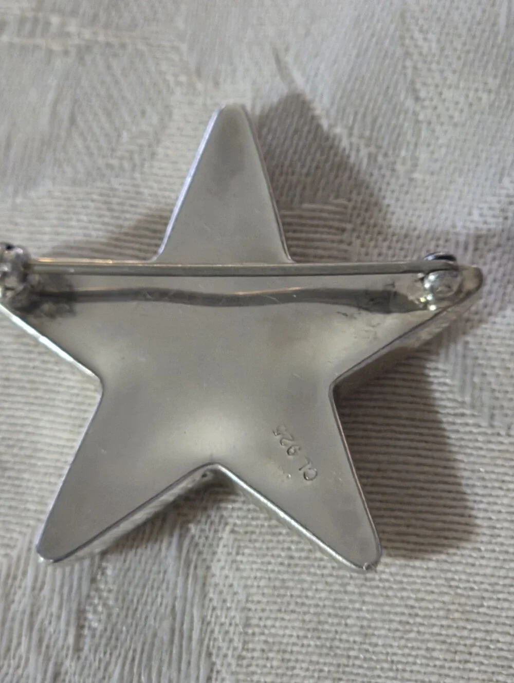 Designer Star Brooch in Sterling Silver and 18k Yellow Gold
